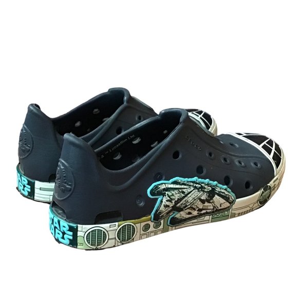 Crocs Bump It Shoes Little Boy Size 12C Blue Star Wars Millennium Falcon Sneaker - Picture 9 of 10